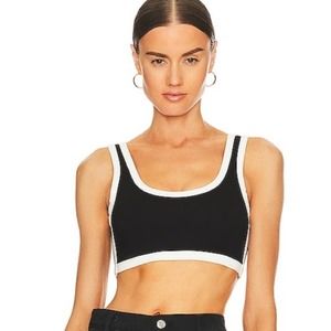 REVOLVE X ALL THE WAYS THEO CONTRAST TOP IN BLACK MULTI SIZE MEDIUM